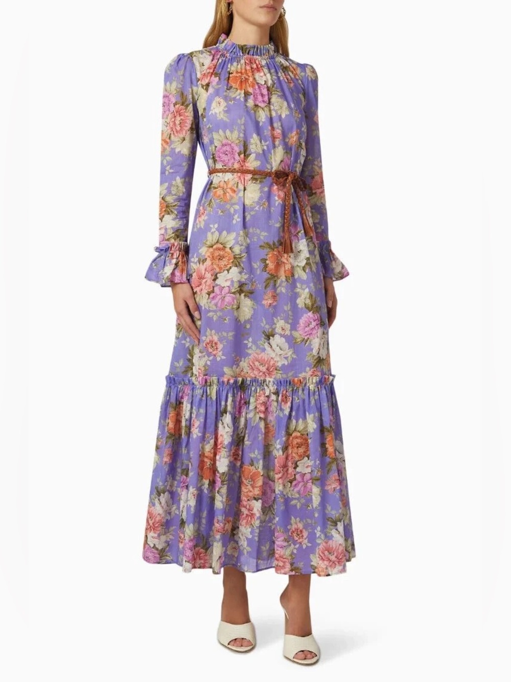 ZIMMERMANN PATTIE FRILL MIDI DRESS